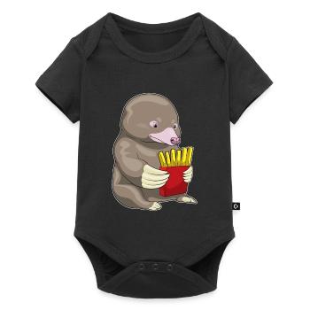 Frites taupes - Body à manches courtes Premium Bébé - noir - Devant