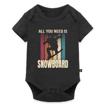 All you need is Snowboard - Baby Premium Kurzarmbody - Schwarz - Vorne