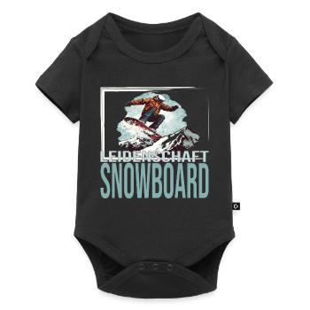 Leidenschaft Snowboard - Baby Premium Kurzarmbody - Schwarz - Vorne