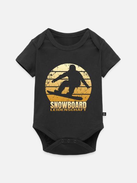 Snowboard Leidenschaft - Baby Premium Kurzarmbody - Schwarz