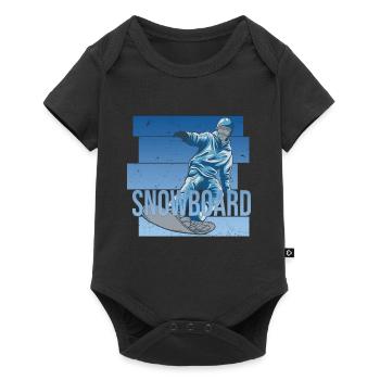 Snowboard - Baby Premium Kurzarmbody - Schwarz - Vorne