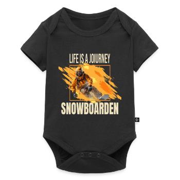 Life is a journey - Snowboarden - Baby Premium Kurzarmbody - Schwarz - Vorne