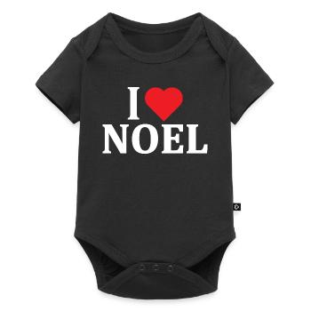 T-Shirt I love Noel T-Shirt Geschenkidee - Baby Premium Kurzarmbody - Schwarz - Vorne