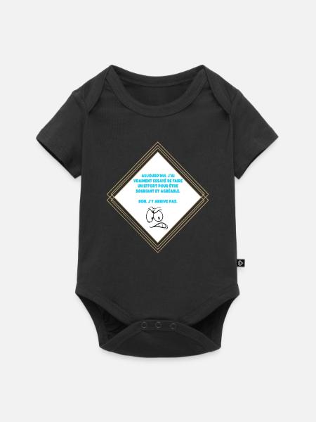 Ich kann nicht - Baby Premium Kurzarmbody - Schwarz