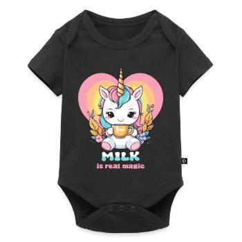 Sweet Milk Unicorn - Baby Premium short-sleeve bodysuit - black - Front