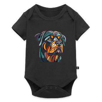 Rottweiler Dog Head Geometry Polygon Art - Baby Premium short-sleeve bodysuit - black - Front