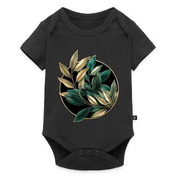 Elegante Pflanzen - Baby Premium Kurzarmbody - Schwarz - Vorne