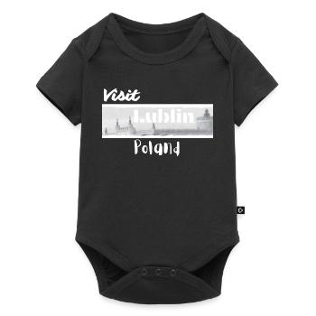 Visit Lublin Poland - Baby Premium short-sleeve bodysuit - black - Front
