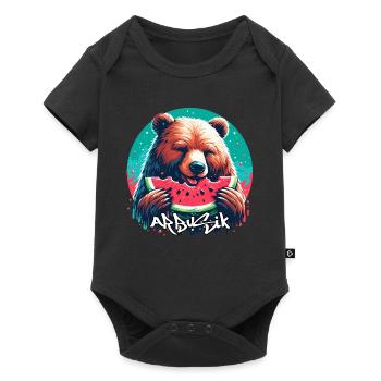 Watermelon Arbusik Bear Yummy Gift - Baby Premium short-sleeve bodysuit - black - Front
