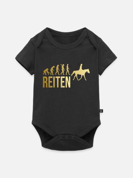 Reiten Evolution - Baby Premium Kurzarmbody - Schwarz