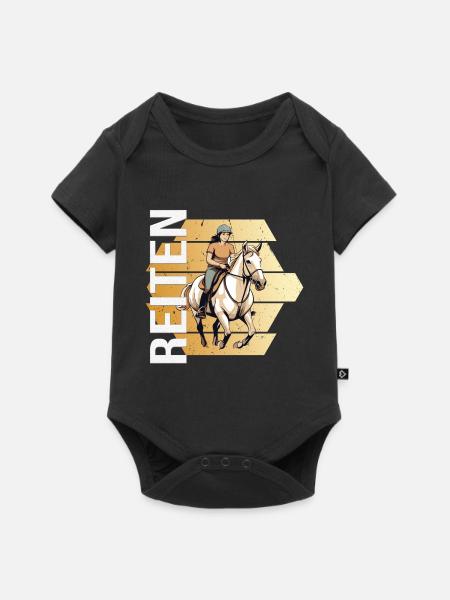 Reiten - Baby Premium Kurzarmbody - Schwarz