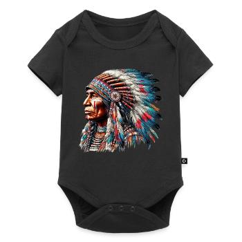 Amérindien Peau rouge d’Amérique - Body à manches courtes Premium Bébé - noir - Devant