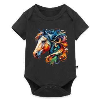 Horse - Baby Premium short-sleeve bodysuit - black - Front