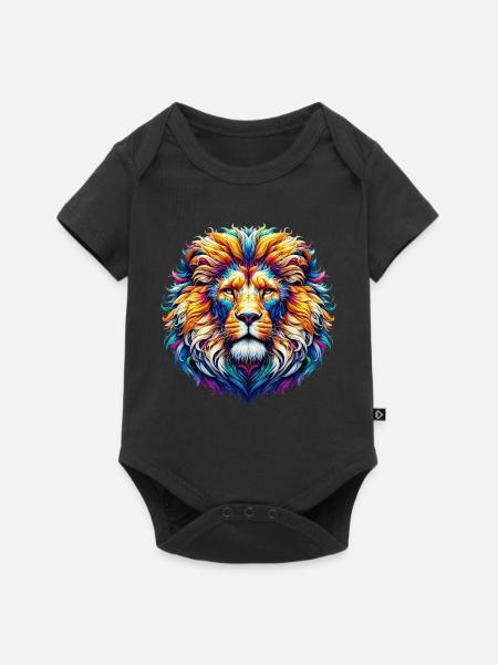 Löwe - Baby Premium Kurzarmbody - Schwarz