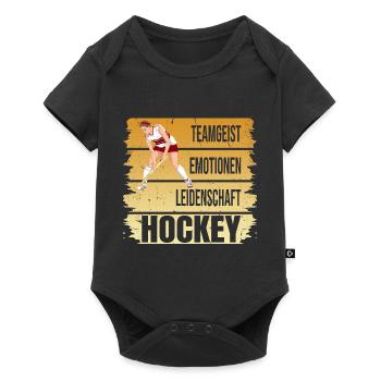 Teamgeist - Emotionen - Leidenschaft - Hockey - Baby Premium Kurzarmbody - Schwarz - Vorne