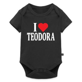 t-shirt j’aime Teodora t-shirt idée cadeau - Body à manches courtes Premium Bébé - noir - Devant