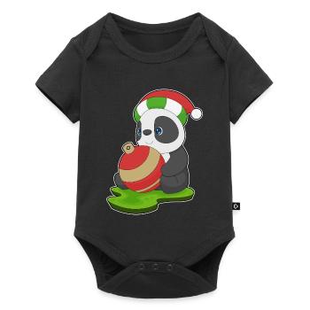 Bal de Noël Panda - Body à manches courtes Premium Bébé - noir - Devant