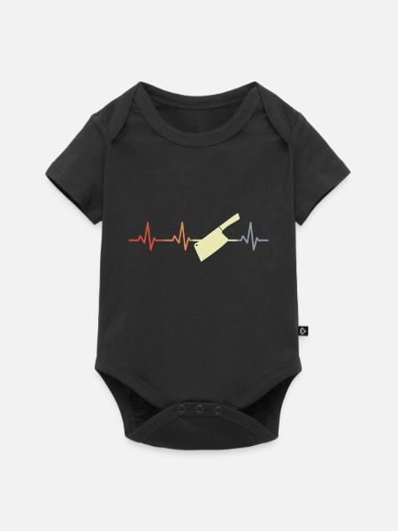 Hackmesser Herzklopfen - Baby Premium Kurzarmbody - Schwarz