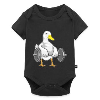 Culturiste Canard Bodybuilder Barbell Bodybuilding - Body à manches courtes Premium Bébé - noir - Devant