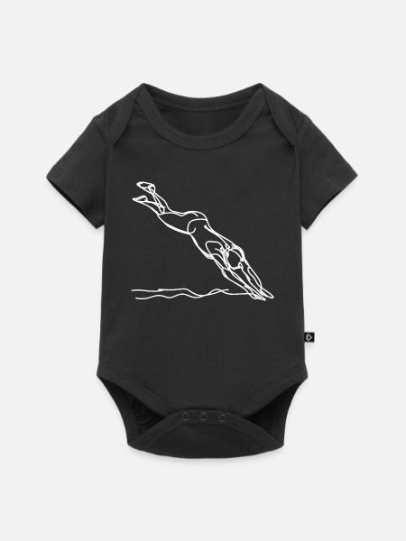 Schwimmliebhaber Skizze - Baby Premium Kurzarmbody - Schwarz