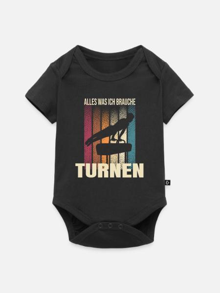 Alles was ich brauche - Turnen - Baby Premium Kurzarmbody - Schwarz