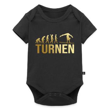 Evolution Turnen - Baby Premium Kurzarmbody - Schwarz - Vorne