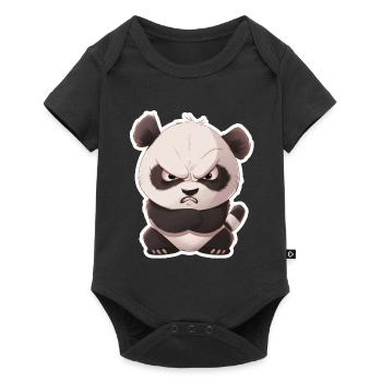 Mignon bébé panda panda cassé - Body à manches courtes Premium Bébé - noir - Devant