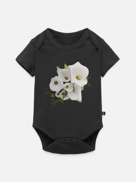 WEISSE CALLAS - Baby Premium Kurzarmbody - Schwarz