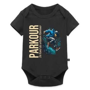 Parkour: Die Kunst des urbanen Abenteuers - Baby Premium Kurzarmbody - Schwarz - Vorne