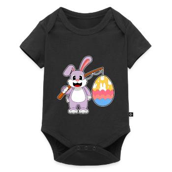 Pêche de Pâques au lapin - Body à manches courtes Premium Bébé - noir - Devant