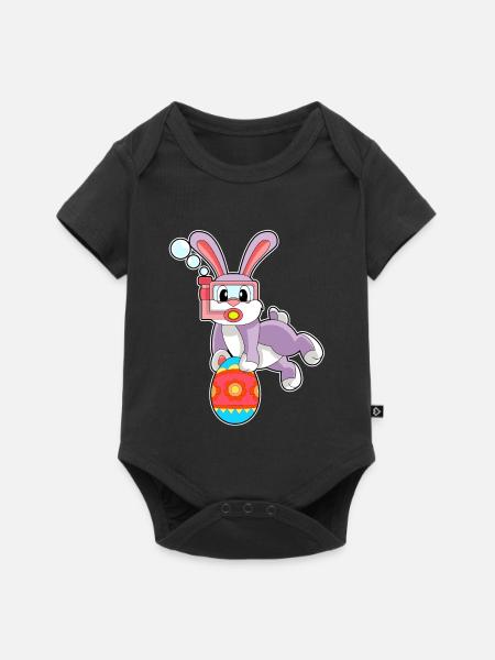 Hase Ostern Tauchen - Baby Premium Kurzarmbody - Schwarz