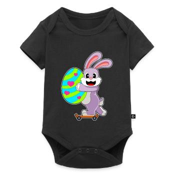 Skateboard de Pâques Bunny - Body à manches courtes Premium Bébé - noir - Devant