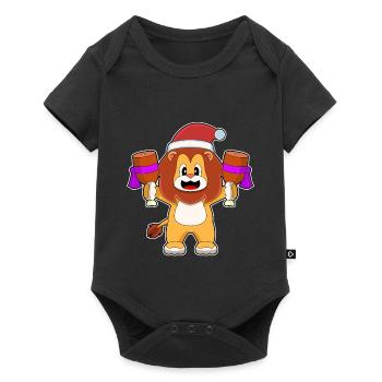 Viande de Noël de Lion - Body à manches courtes Premium Bébé - noir - Devant