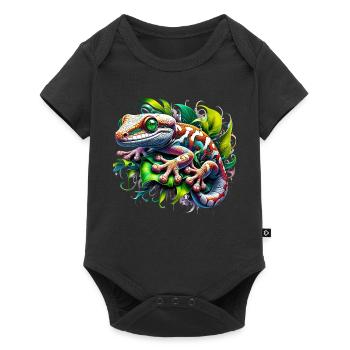 Gecko - Baby Premium Kurzarmbody - Schwarz - Vorne