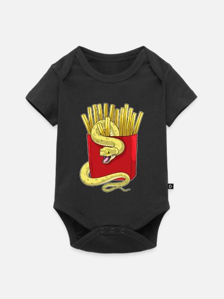 Schlange Pommes Frites - Baby Premium Kurzarmbody - Schwarz