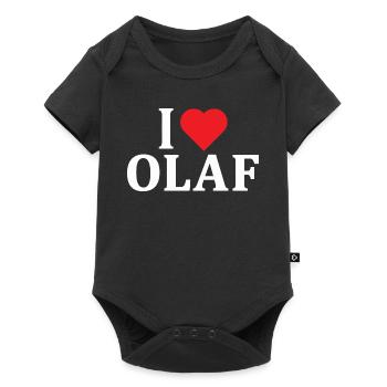 T-Shirt I love Olaf T-Shirt Geschenkidee - Baby Premium Kurzarmbody - Schwarz - Vorne