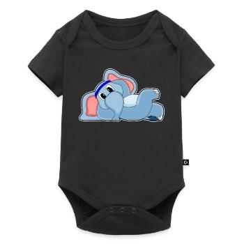 Éléphant drôle - Body à manches courtes Premium Bébé - noir - Devant