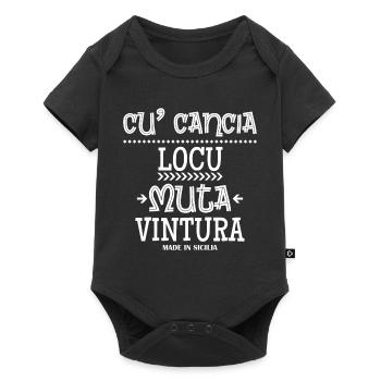 t-shirt Sicile Proverbe sicilien cu' cancia - Body à manches courtes Premium Bébé - noir - Devant