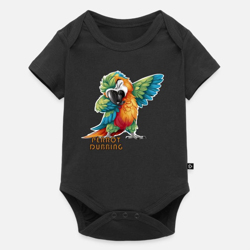 Perrot dubbing Éclats Plumés Le Perroquet tropical - Body à manches courtes Premium Bébé - noir