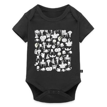 Dessins effrayants d’Halloween en noir et blanc - Body à manches courtes Premium Bébé - noir - Devant