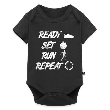 Ready Set Run Repeat - Baby Premium Kurzarmbody - Schwarz - Vorne