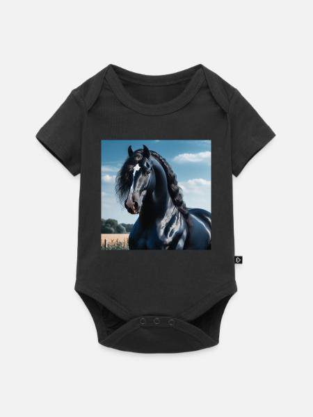 Eleganz des Pferdes - Baby Premium Kurzarmbody - Schwarz