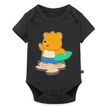 Été de surf sur planche de surf pour hamsters - Body à manches courtes Premium Bébé - noir - Devant