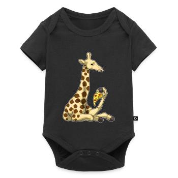 Giraffe Pizza - Baby Premium short-sleeve bodysuit - black - Front