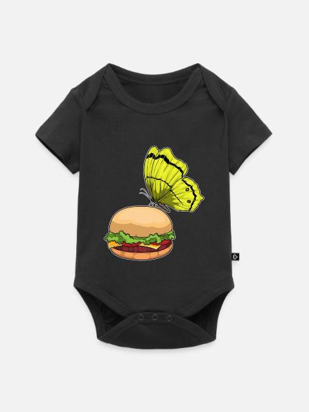 Schmetterling Cheeseburger - Baby Premium Kurzarmbody - Schwarz