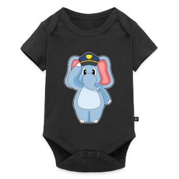 Elephant Policeman Police - Baby Premium short-sleeve bodysuit - black - Front