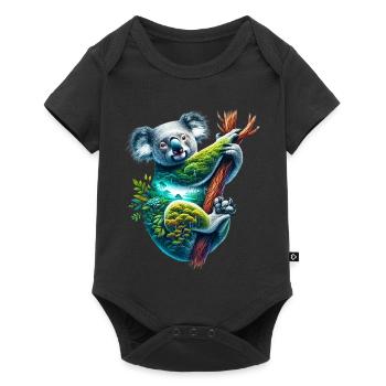 Koala - Baby Premium Kurzarmbody - Schwarz - Vorne