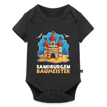 Sandburg Sand Strand Meer – Sandburgen Baumeister - Baby Premium Kurzarmbody - Schwarz - Vorne