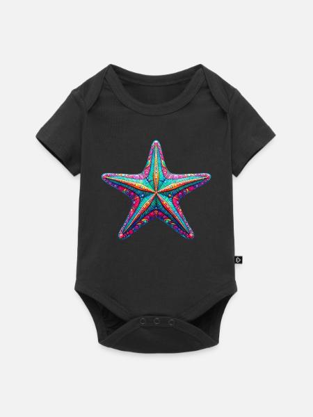 Seestern - Baby Premium Kurzarmbody - Schwarz