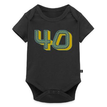 40. 40 ANS. 40e ANNIVERSAIRE. ANNIVERSAIRE 40 ANS. - Body à manches courtes Premium Bébé - noir - Devant